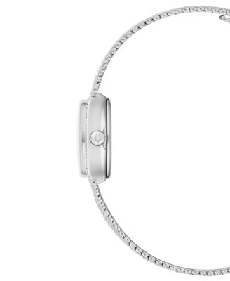 Women's Classic Goddess of Time Silver-Tone Stainless Steel Bracelet Watch 17mm