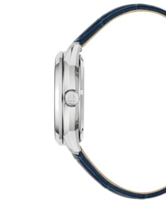 Men's Classic Sutton Automatic Blue Leather Strap Watch 40mm