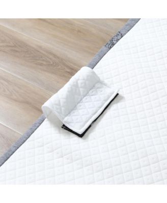 Folding Bed with 4" Mattress, Portable Foldable Guest Bed with Wheels