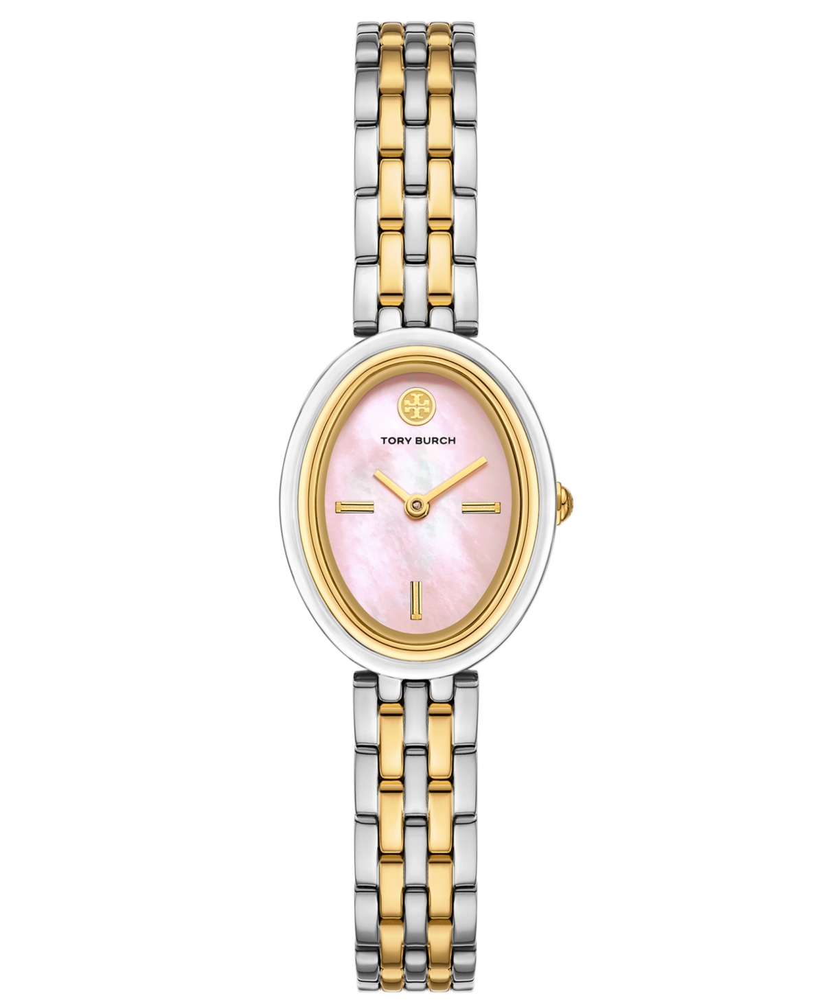 Tory Burch Women's The Oval Two-tone Stainless Steel Bracelet Watch 28mm In Multi