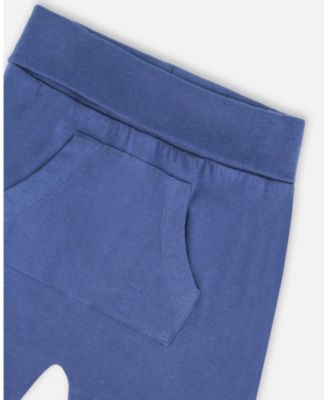 Boy Cotton Jersey Two-Piece Top and Pant Set Blue - Toddler