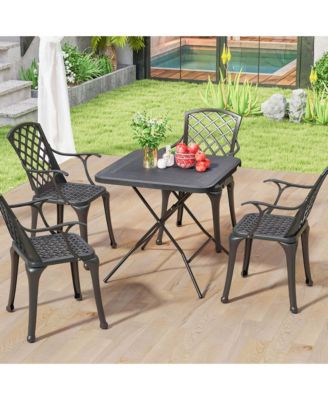 31.5" Square Folding Table Indoor Outdoor Foldable Plastic Table
