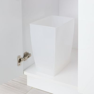 mDesign Small Rectangular Bathroom Trash Cans - Set of 4 - Frost - Made in USA