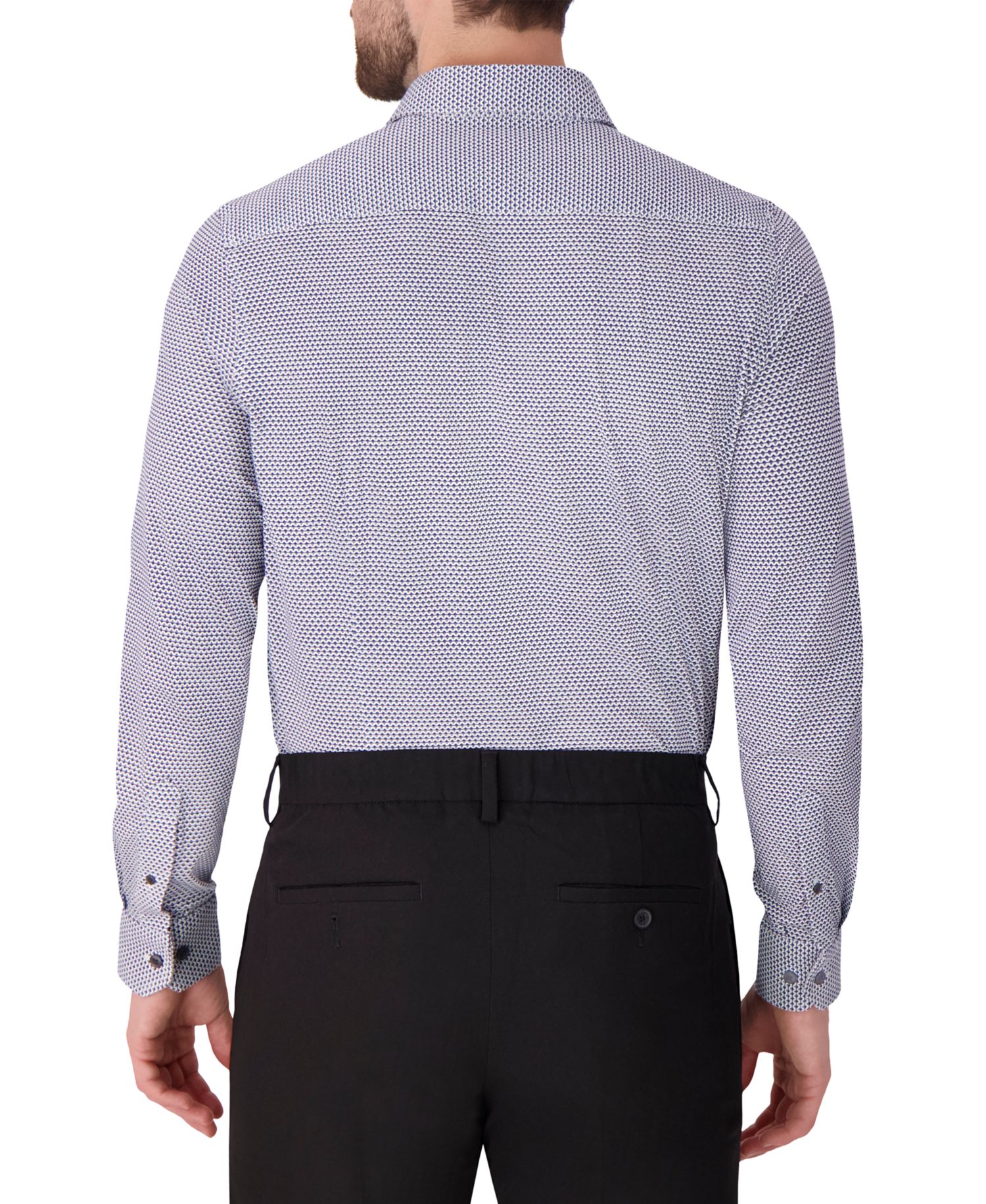 Men's Geometric Print Long-Sleeve Dress Shirt