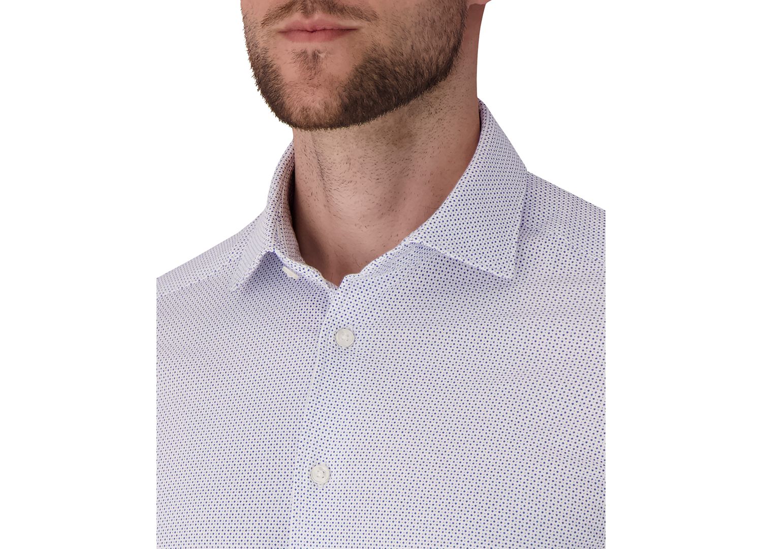 Men's Geometric Print Spread Collar Dress Shirt