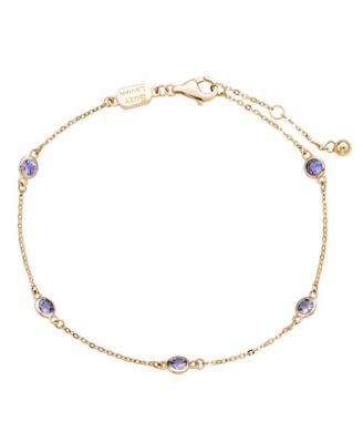 Suzy Levian .55 Cttw Round Cut Tanzanite Station Bracelet