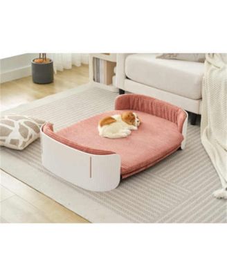 White and Pink Cat Couch Bed with Removable Mattress Cover Suitable for Mid  Animal