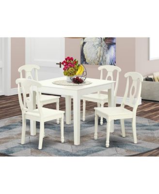3-Piece Solid Wood Dining Set – Round Drop-Leaf Table, Faux Leather Chairs, Slatted Back Design