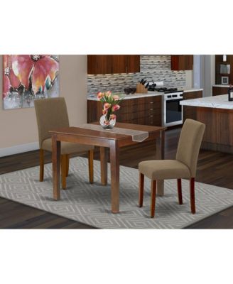 3-Pc Rubberwood Panel-Back Square Dining Set