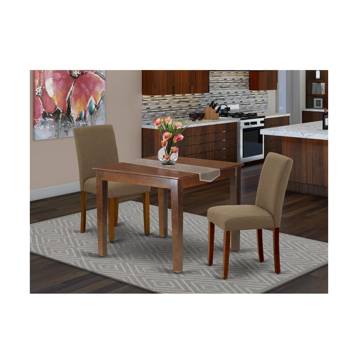 East West Furniture Dining Room Set Mahogany