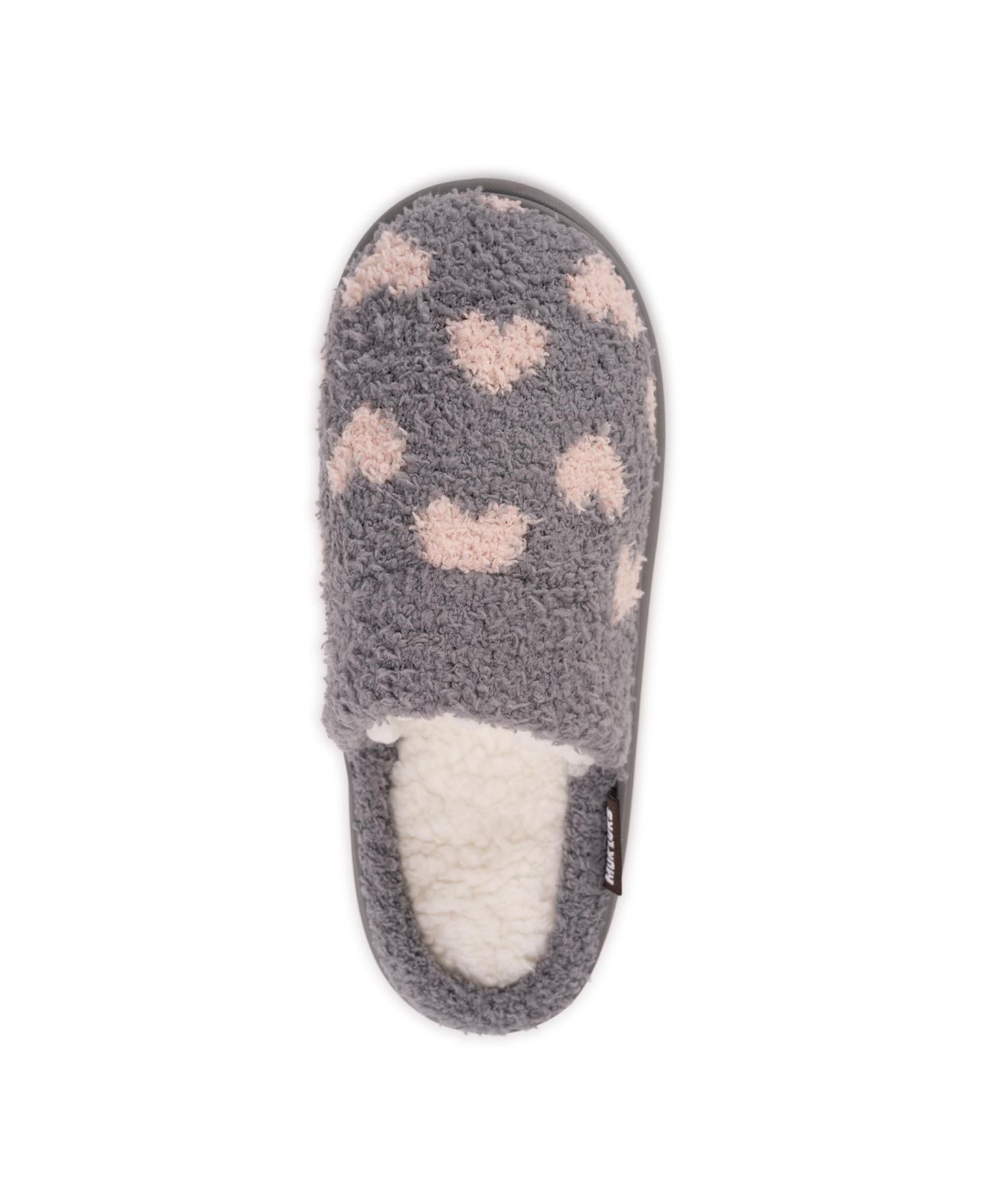 Женские домашние тапочки Muk Luks Cori Cozy, цвет: Серый / Розовый — фото 6