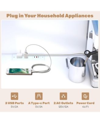 Kitchen Pantry Storage Cabinet Kitchen Hutch w/ LED lights & Power Outlet