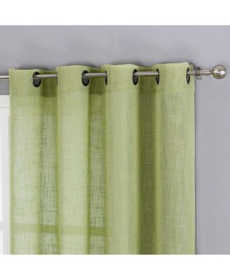 2 Pack Lux Thread Premium Woven Grommet Top Sheer Curtain Panels - Spice