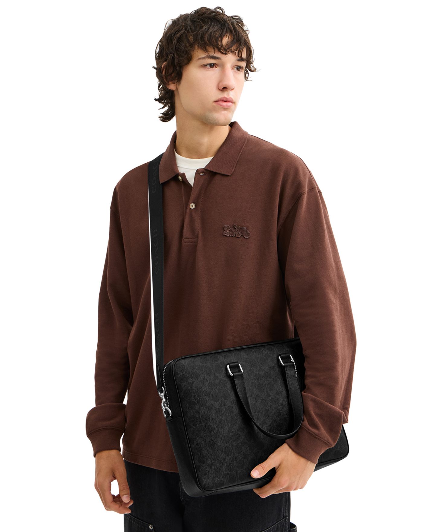 Мужская сумка COACH Caden Brief Signature Coated Canvas Laptop — фото 5