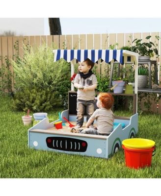 Kids Wooden box, Grocery Store Outdoor Box with Canopy,