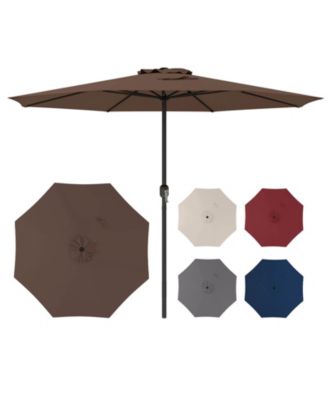 12 FT Patio Umbrella Outdoor Market Umbrella with Crank Handle 8 Sturdy Ribs