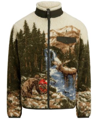 Men's Long Sleeve Curly Hi-Pile Fleece Jacket