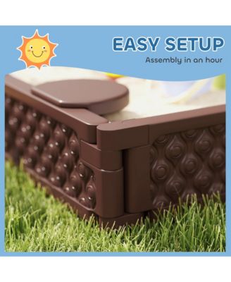 Recgular Kids box with Cover, 4 Seats, Bottom Liner,