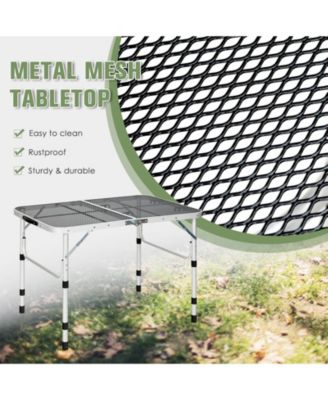 Aluminum Grill Table with Iron Mesh Top
