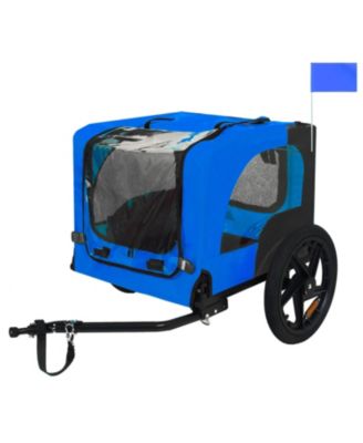 Pet Bike Trailer,Suitable for Small & Medium Pets Easy Folding Cart Frame Quick Release Wheel Blue