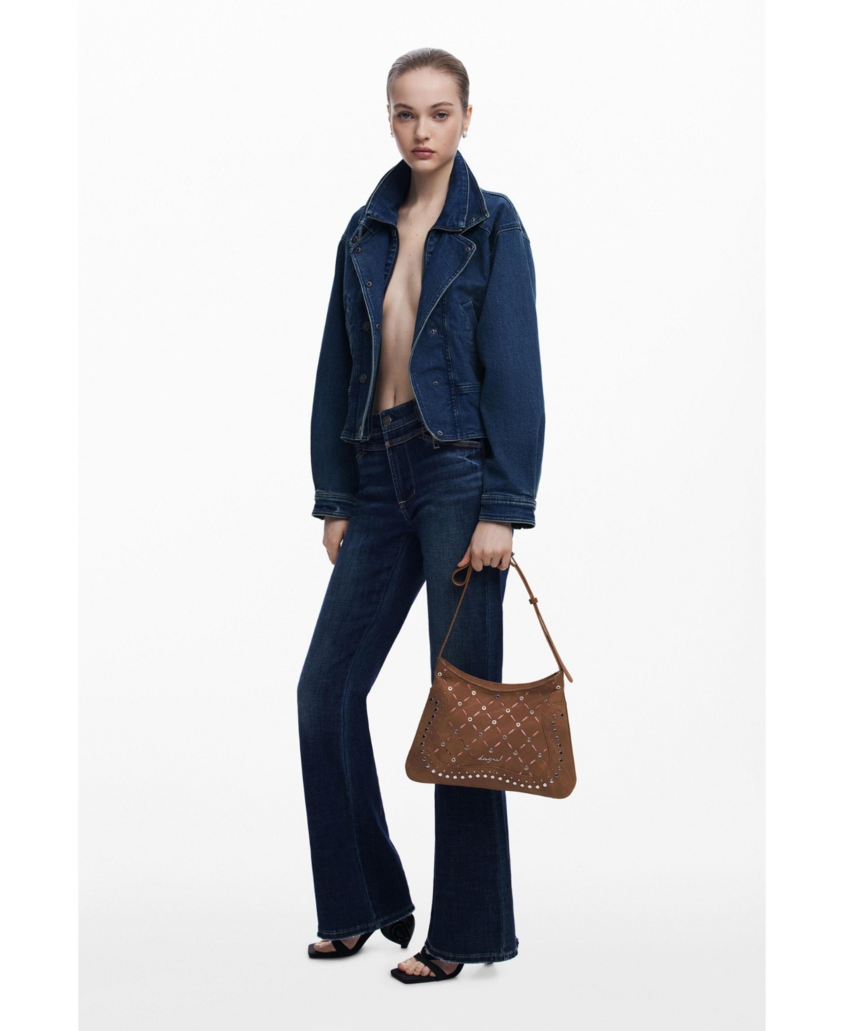 Desigual Women's Medium cut-out faux leather bag