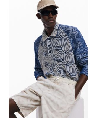 Men's Heathered polo sweater