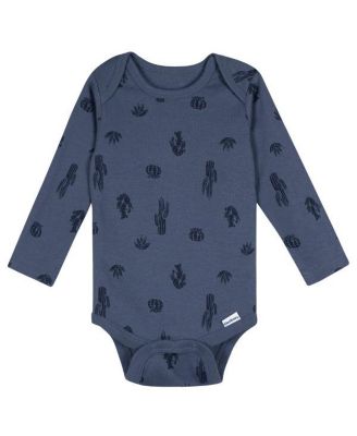 Baby Boys' 5-Pack Long Sleeve Bodysuits, Grey Heather, 12 Months