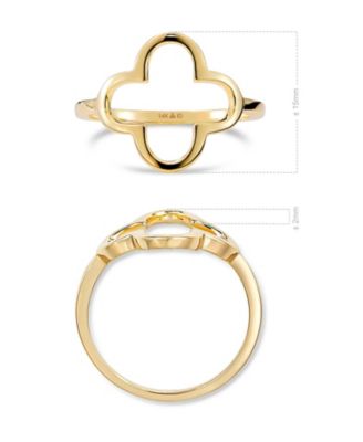 Clover Ring in 14K Gold, Size 7, approx. 2.1 grams