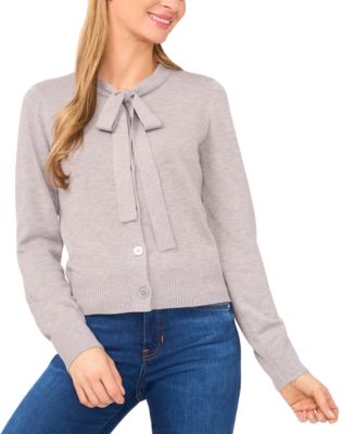 CeCe - Women's Tie Neck Cardigan Sweater