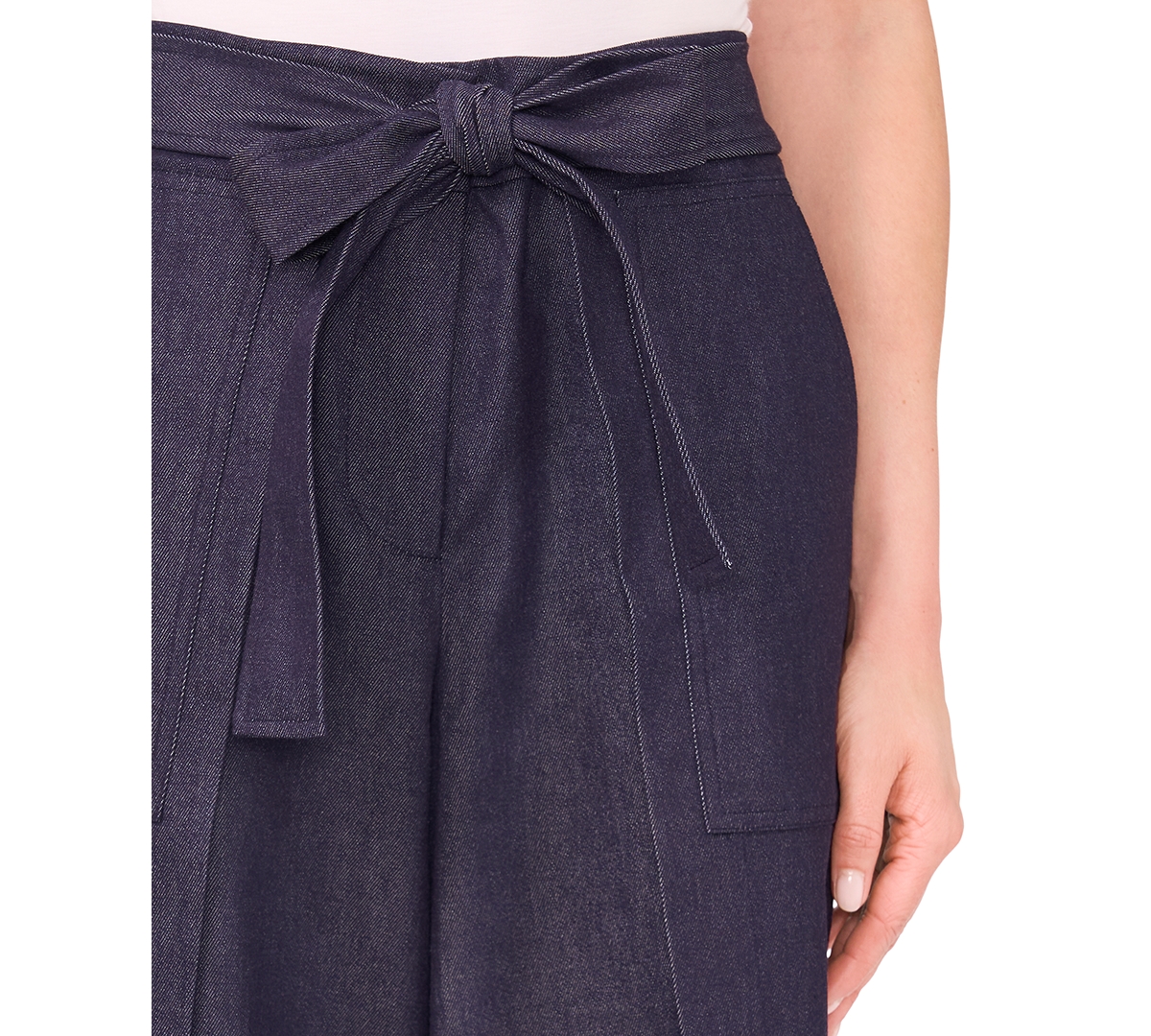 Cece Full Length Flap Front Pant In Blue