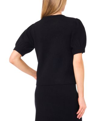 Women's Ribbon Crewneck Short-Sleeve Sweater