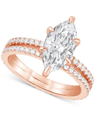 Badgley Mischka Certified Lab Grown Diamond Marquise Bridal Set (3 ct. t.w.) in 14k Gold