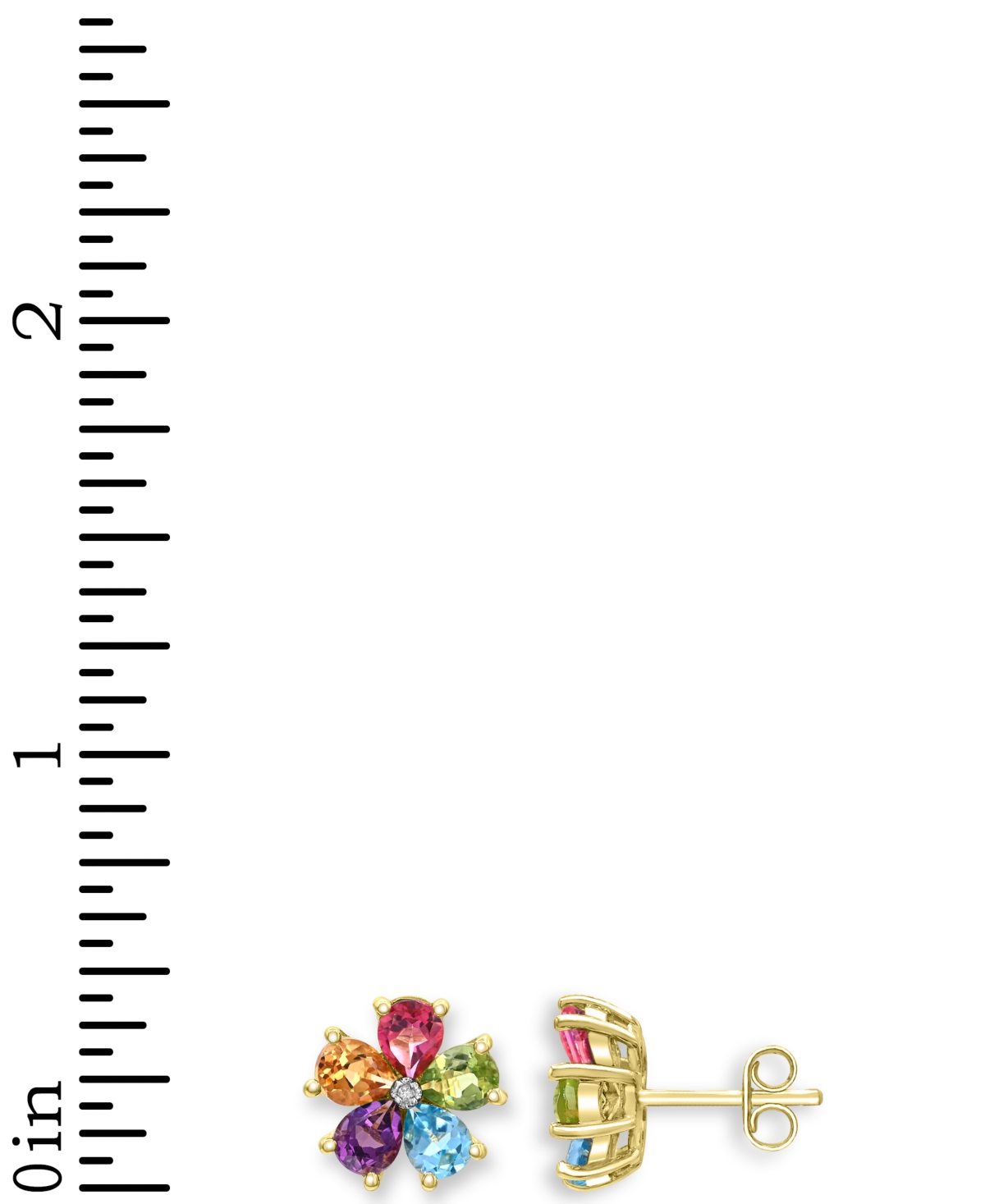 Macy's Multi Gemstone: Pink Topaz 5/8 Ct. T.w., Peridot 5/8 Ct. T.w. ,blue Topaz 5/8 Ct. T. W., Amethyst 5/ In Blue