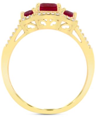 Lab Grown Sapphire (1-1/3 ct. t.w) and Lab Grown White Sapphire (1/8 ct. t.w) Ring in Sterling Silver