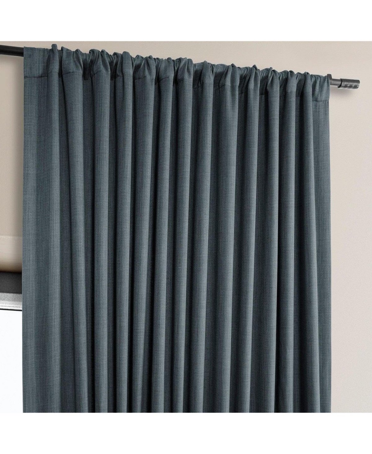 Half Price Drapes Extra Wide Textured Faux Linen Room Darkening Curtain