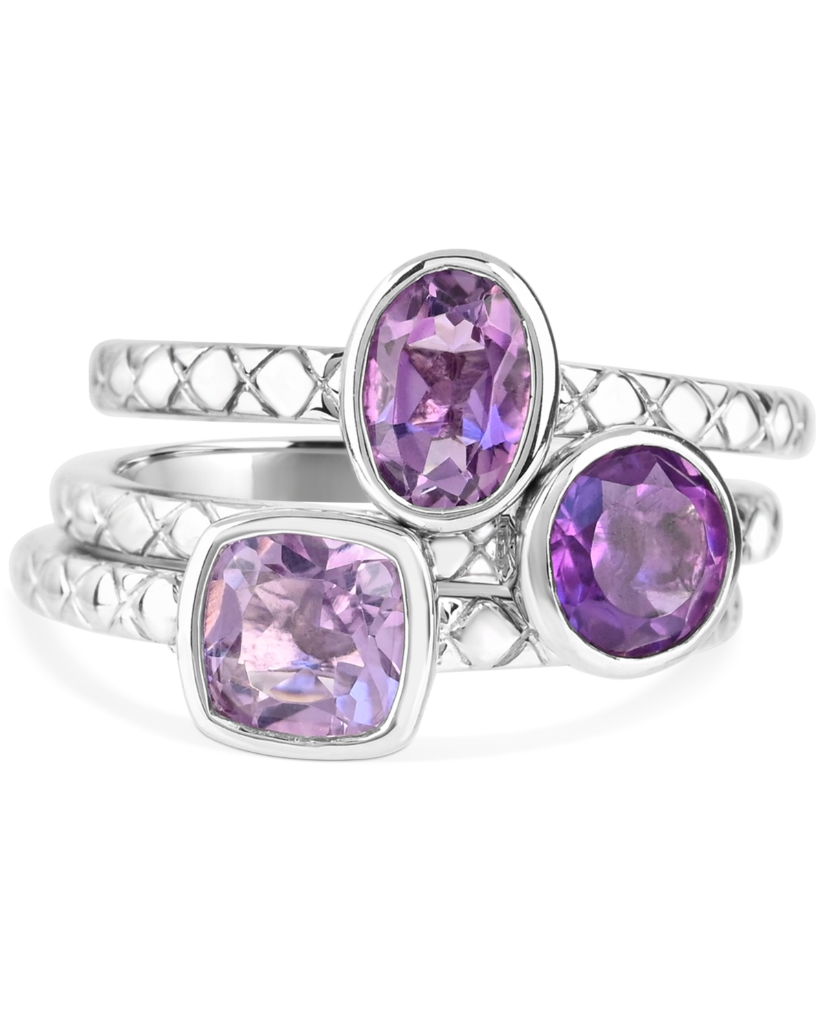 Macy's Multi-gemstone (1-5/8 Ct. T.w.) Ring In Sterling Silver In Purple