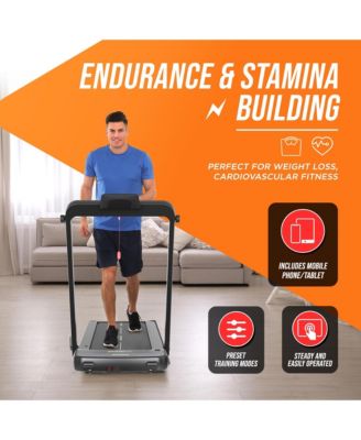 RunMaster 2-in-1 Folding Treadmill – Portable Under-Desk Electric Walking Pad with 2.5HP Motor, Foldable Handle & Large Belt – Space-Saving Design for Walking or Jogging – Black