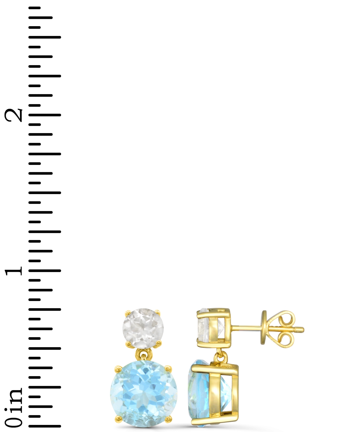 Macy's Rose De France 5-5/8 Ct. T W. And Amethyst 1-1/3 Ct. T.w.drop Earrings In 14k Gold-plated Sterling S In Blue