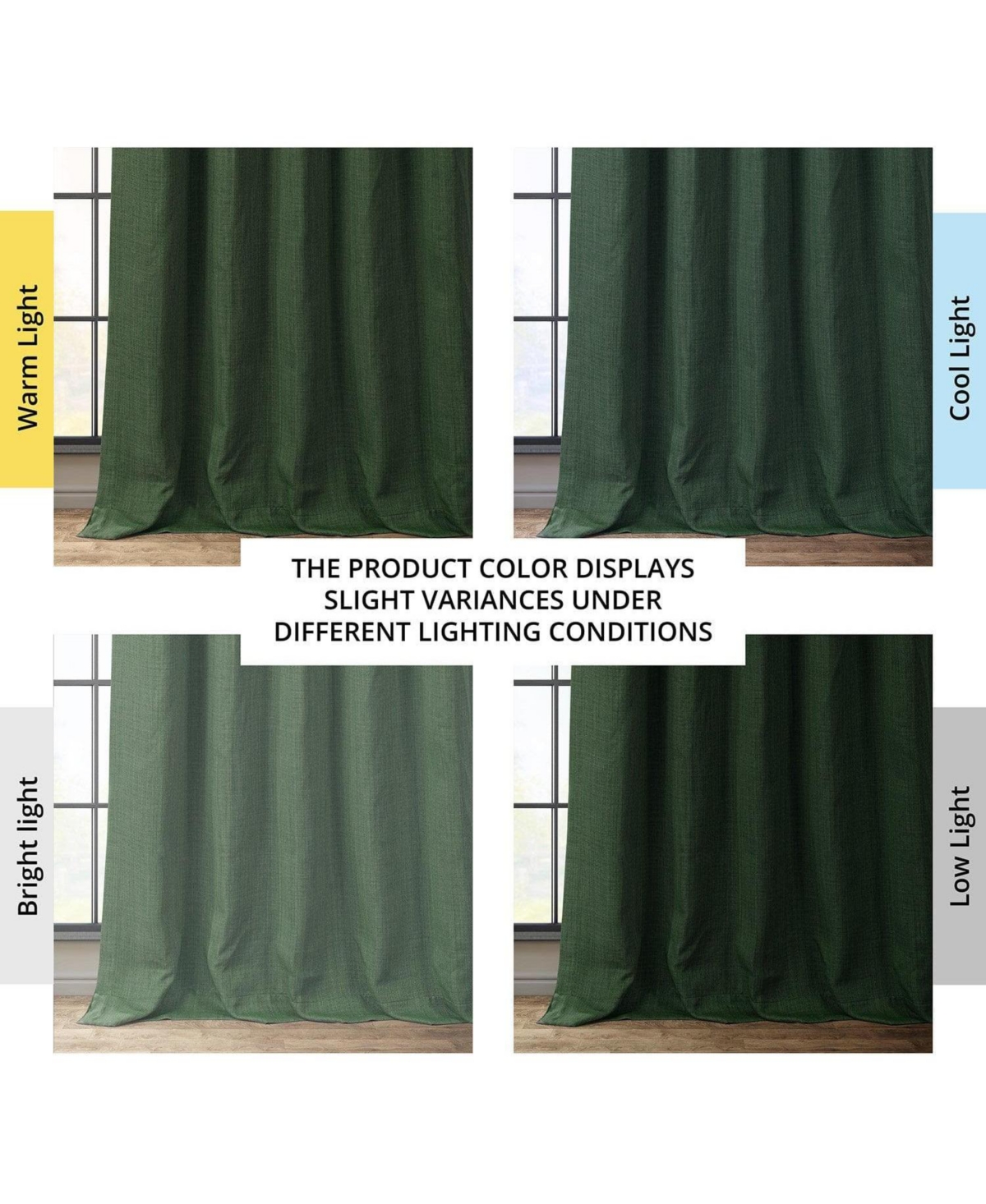 Half Price Drapes Textured Faux Linen Room Darkening Curtain In Green