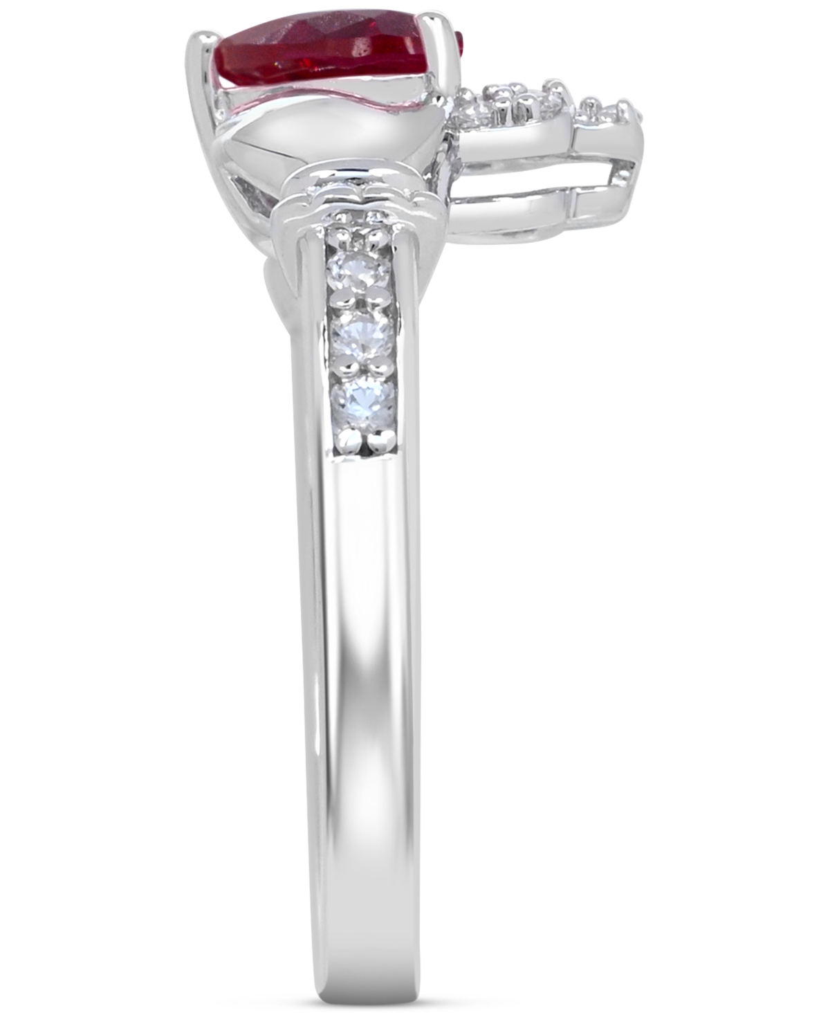 Macy's Lab-created Emerald 3/4 Ct. T.w. And Lab-created White Sapphire 1/3 Ct. T.w. "i Love You" Inscriptio In Red
