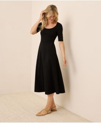 Women's Fit & Flare Scoop Midi Dress