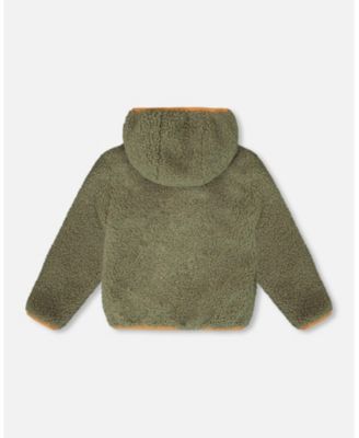 Kids Unisex Reversible Mid-Season Sherpa Jacket Khaki - Child