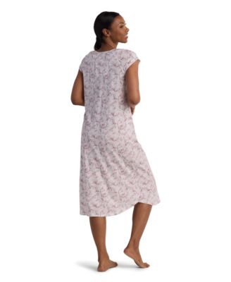 Women's Short Sleeve Printed Long Night Dress