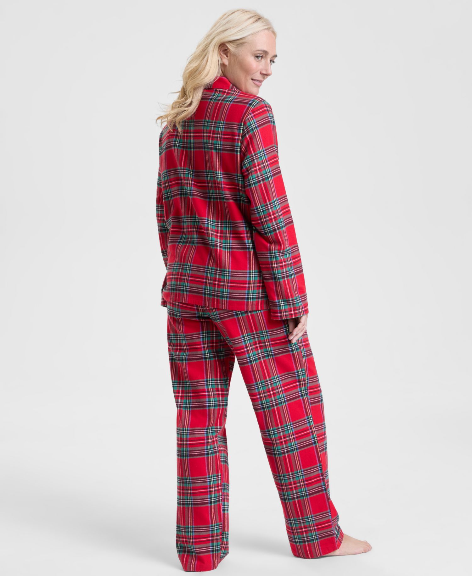 Women's Brinkley Plaid Notch Collar Matching Family Pajamas Set