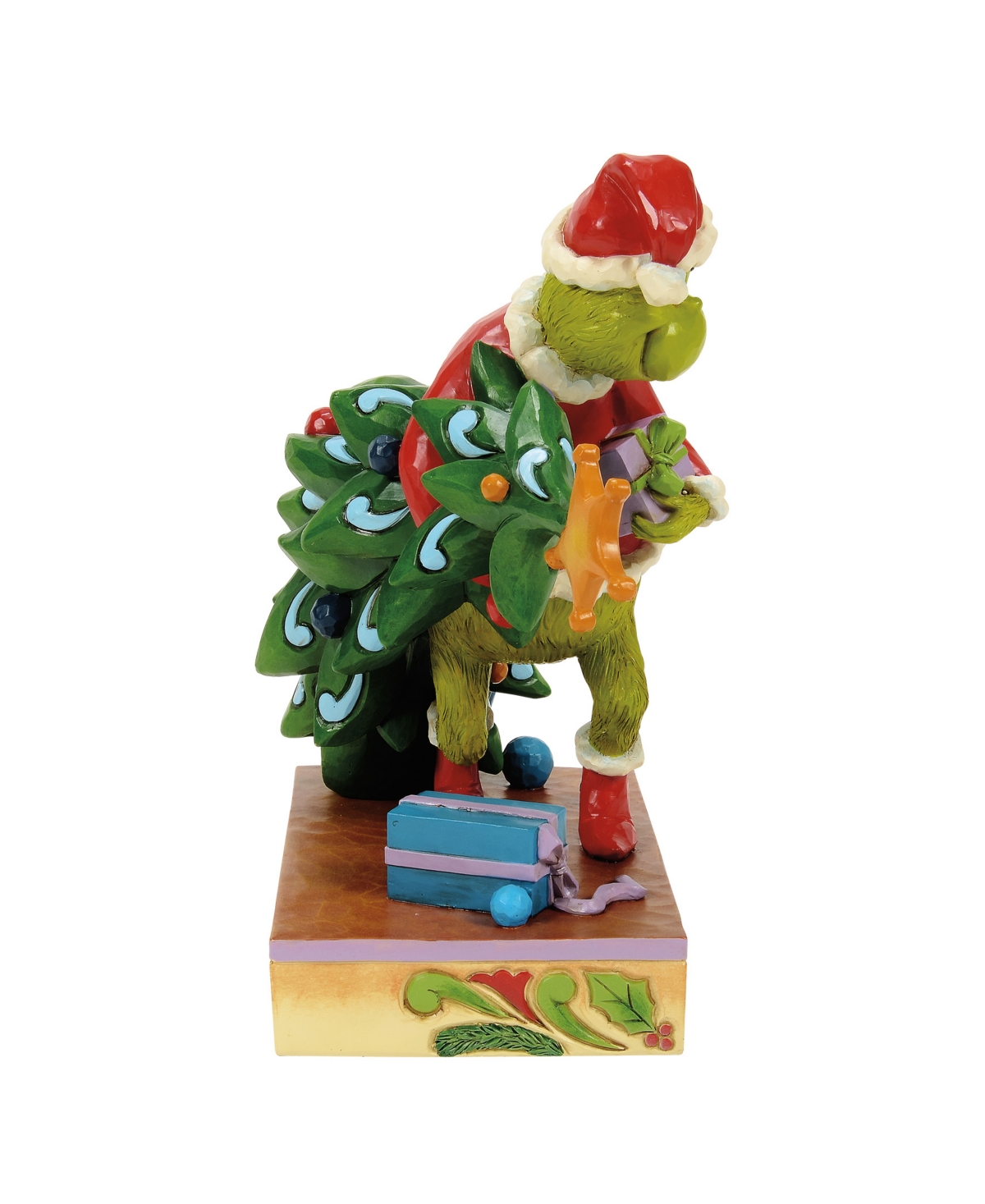 Jim Shore Grinch Carrying Stealing Tree Figurine In Multi