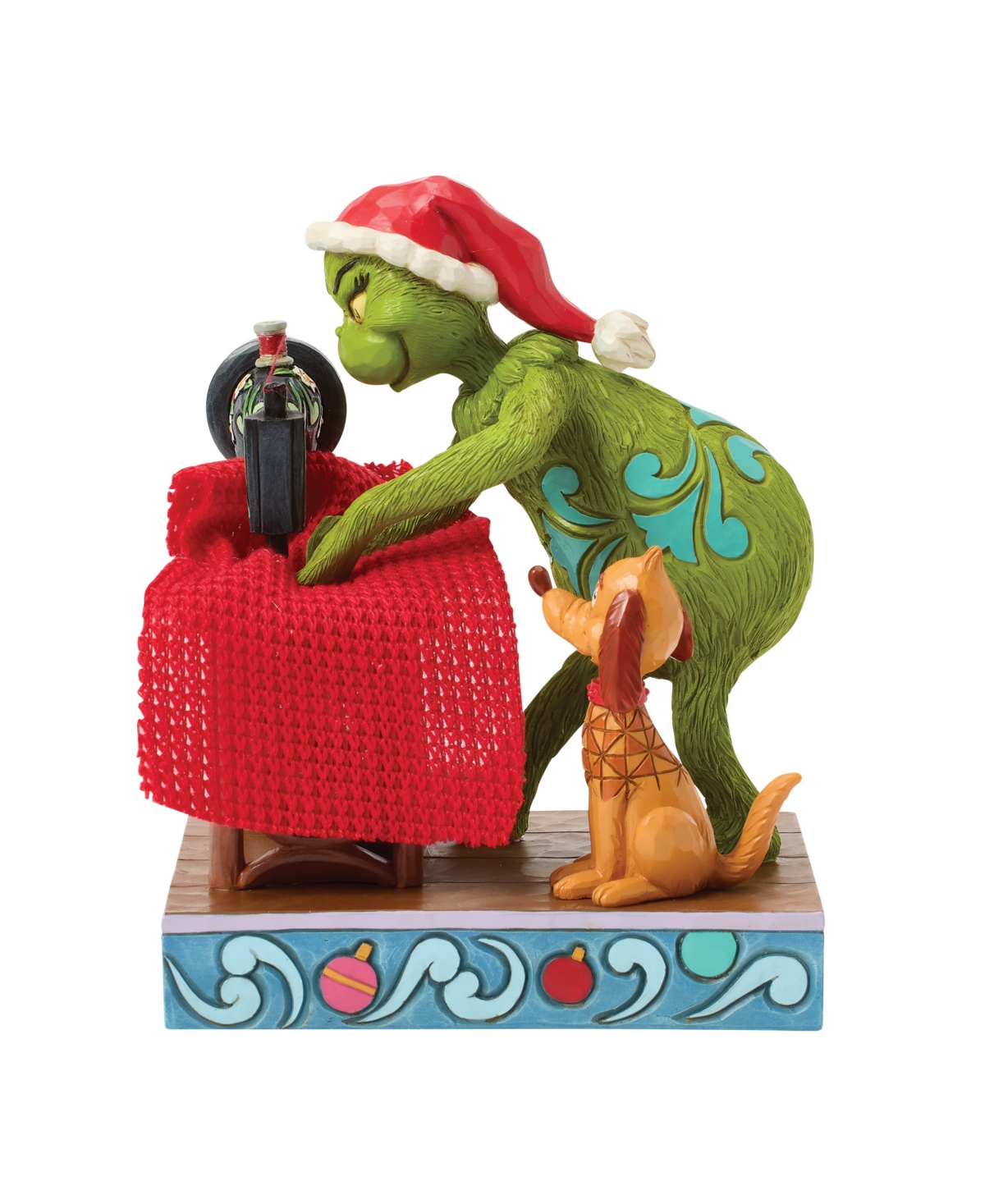 Jim Shore Grinch Sewing Santa Figurine In Multi
