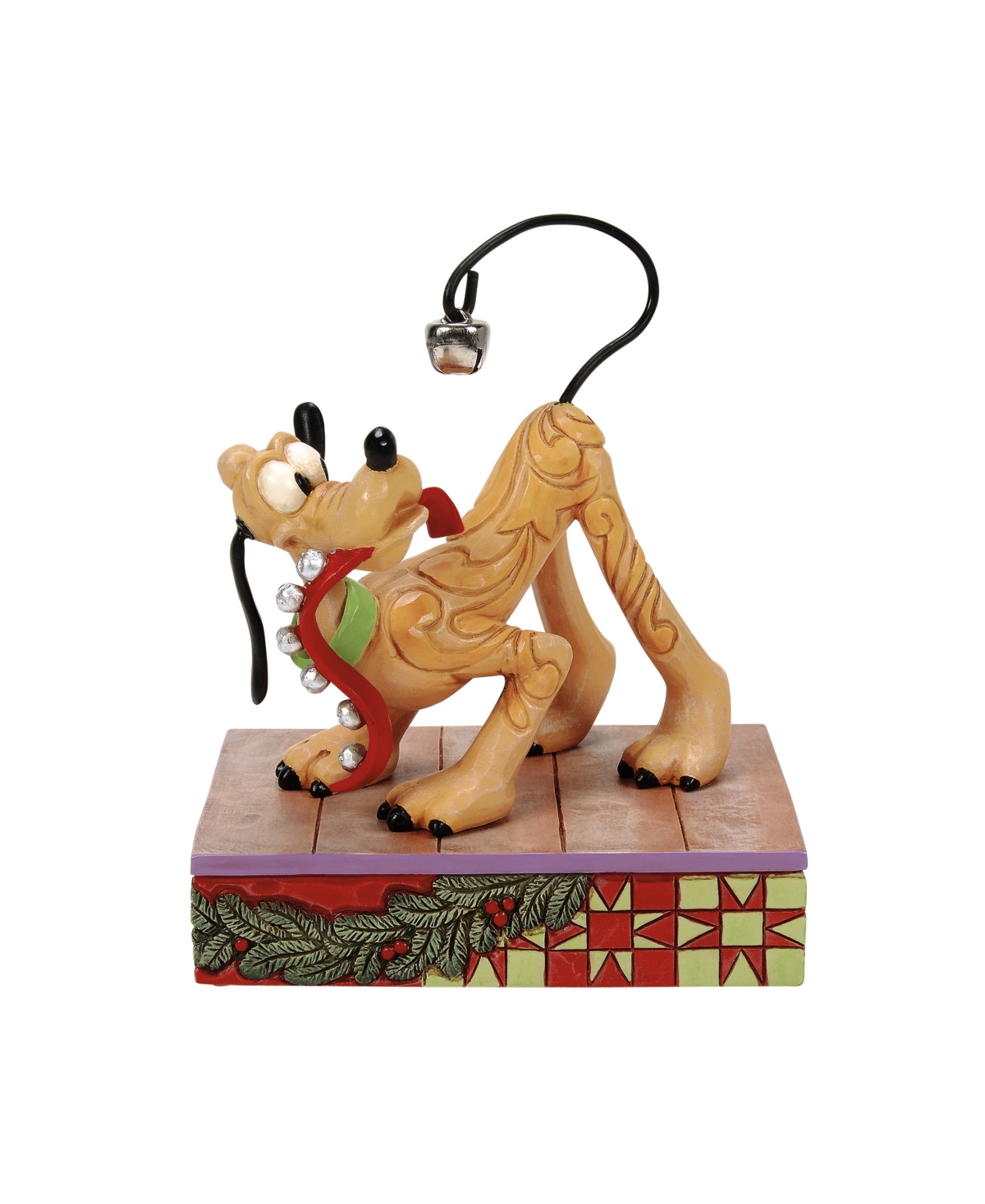 Jim Shore Pluto Christmas Bell On Tail Figurine In Multi