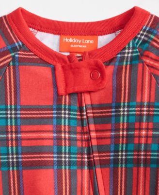 Infant Brinkley Plaid Cotton Matching Family Pajamas Onesie, Created for Macy's