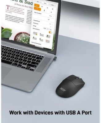 Wireless Mouse, 1200 dpi, 5 Buttons, 2.4GHz usb Receiver, Compatible with Windows, macOS, Android