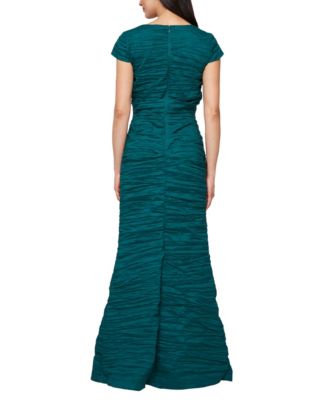 Women's Crinkle Stretch Taffeta Long Gown